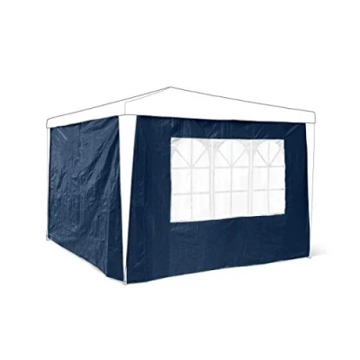 Imagen de Relaxdays 2 paredes laterales para carpas de 3 x m, 190 290 cm, 1 ventana PVC, 100 g PE, p, azul