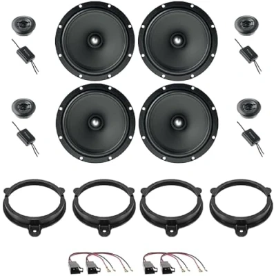 Imagen de Kit de 8 altavoces FOCAL ASE 165 para Renault Clio IV 2012 a 2020, V 2020 en adelante, Scenic 2010 2021 + ver otros modelos mm con 2 soportes delanteros, traseros y 4