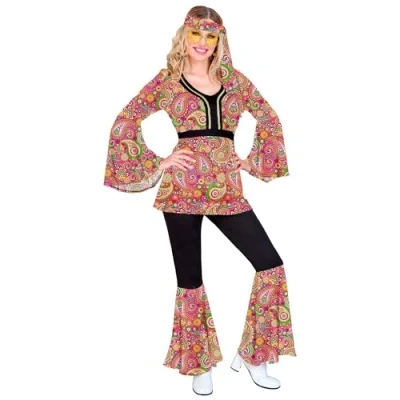 Imagen de WIDMANN MILANO PARTY FASHION Disfraz 60s Hippie Style, Reggae, Flower Power, Disco Fever, Schlagermove