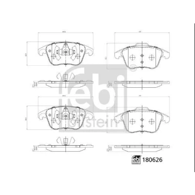 Imagen de FEBI BILSTEIN 180626 Juego de pastillas freno Eje delantero PEUGEOT: 207 Hatchback, 307 208 I CITROËN: C4 Berlina