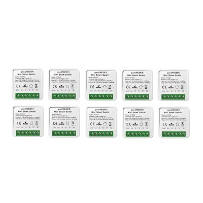 Imagen de proAMEDEN Interruptor inteligente ZigBee 3.0 de 16A, MINI Smart Switch Wifi, Módulo interruptor, Compatible con Alexa y Google Home Assistant, (ZigBee, 10/un).
