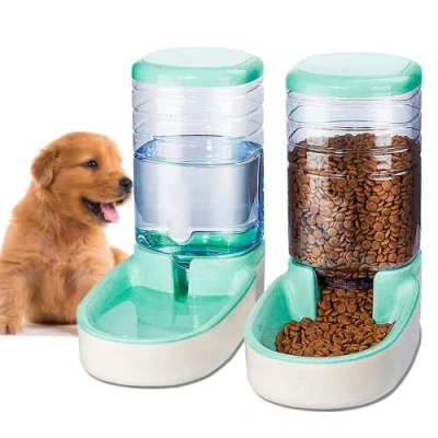 Imagen de Edipets, Dispensador para Gatos y Perros, Comida Agua, Pack 2 Unidades, Automático, 3.8 L c/u, Comedero, Alimentador Bebedero Mascotas (Verde)