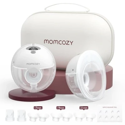 Imagen de Momcozy Extractor de leche portátil, práctico y cómodo para llevar, 2 unidades, color gris