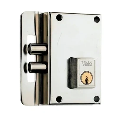 Imagen de Yale 100IHN Cerradura de Sobreponer, Mano Izquierda, Entrada 45 mm / Izda Hierro Niquelado