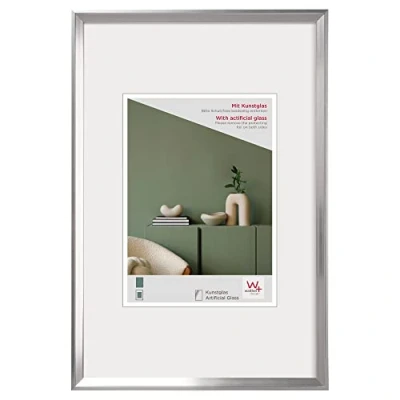 Imagen de walther design Desire DEX070S Marco de fotos plástico color plateado 50 x 70 cm con cristal acrílico