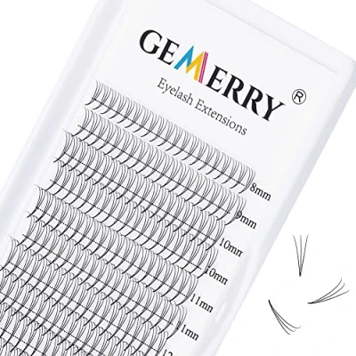 Imagen de 3D Ventilador Pestañas 8 14mm mixta Extensiones de Volumen Ruso 0.07mm d curl Premade Fans Rusas Seda Naturales GEMERRY (0.07 mix)