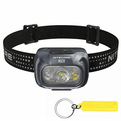 Imagen de Nitecore NU31 550 Lumen faro de aluminio ligero triple salida USB C recargable etiqueta (gris)