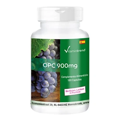 Imagen de OPC 900 mg Extracto de Semilla Uva 180 Cápsulas Vegano 95% antiedad Vitamintrend®