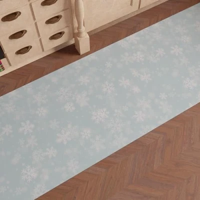 Imagen de PETTI Artigiani Italiani Alfombra de Cocina navideña, navideña para Antideslizante y Lavable, Navidad, 52 x 140 cm Snow, Made in Italy