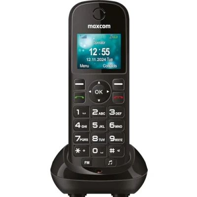 Imagen de Maxcom MM35D Big Button 2G UK Business Office Teléfono móvil inalámbrico de escritorio, color negro