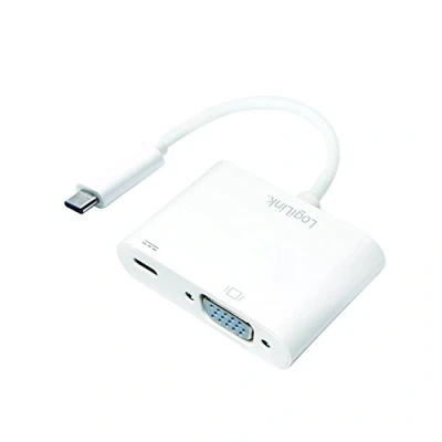 Imagen de Adaptador Logilink 0.14m, 2xusb c/vga c Vga Color Blanco