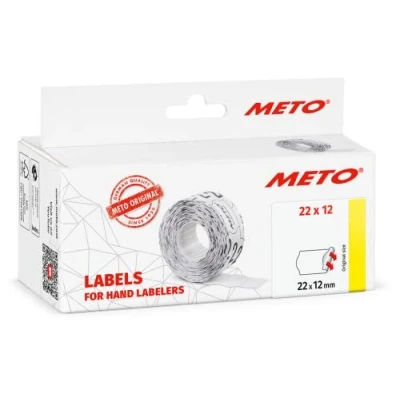 Imagen de Etiquetas Meto para etiquetadoras manuales 9506155 (22 x 12 mm, 1 línea, 6000 unidades, adherencia permanente, Meto, Contact, Sato, Avery, Tovel, Samark, etc.) 6 rollos, blanco