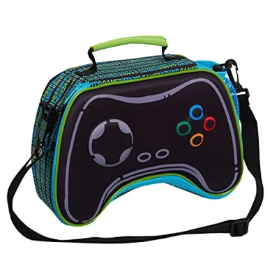 Imagen de Epic Gamer lonchera para niños, con controlador de juegos 3D, escuela, viajes, aislada soporte bebidas