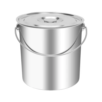 Imagen de cubo de acero inoxidable con tapa, 6 l, 12 20 cocina, para comida, agua, asa, tapa (20 L)