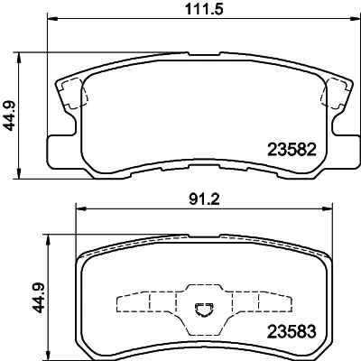 Imagen de HELLA 8DB 355 009 691 Juego de pastillas freno con avisador acústico desgaste accesorios MITSUBISHI: PAJERO 3, ASX SUV, 4