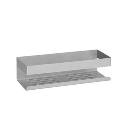 Imagen de Wenko Turbo Loc Genova Bandeja de Pared para baño (30 x 8 10,5 cm, Acero Inoxidable)