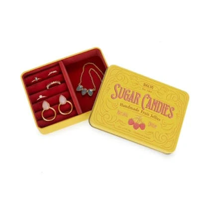 Imagen de Balvi Caja joyero Sugar Candies Color Amarillo Simula una de Caramelos Lata/Terciopelo