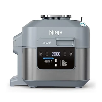 Imagen de Ninja Speedi Olla rápida, Freidora de aire y Multifunción, 5,7L, comidas para 4 en 15 minutos, Freír con aire, Vapor, Parrilla, Hornar, Asar, Sellar, Cocción lenta más, gris, ON400EU