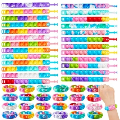Imagen de JOYIN Pop Fidget Toys, 25 Piezas de Regalos Fiesta para niños 4 a 8, 8 12 años, Pulseras antiestrés, Juguetes sensoriales, cumpleaños, premios Carnaval, Bolsas