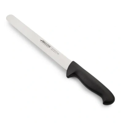 Imagen de Arcos Serie 2900 Cuchillo Fiambre Hoja de Acero Inoxidable NITRUM 250 mm Mango inyectado en Polipropileno Color negro