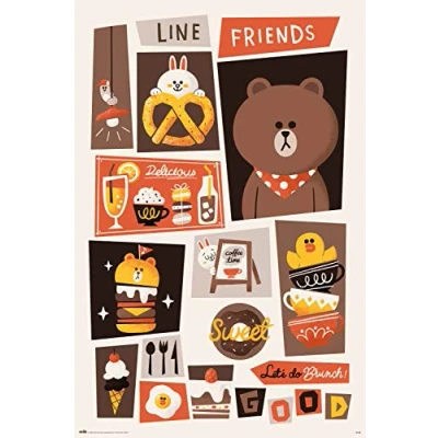 Imagen de Erik Póster Let`s Do Brunch, Line Friends (61x91,5cm)