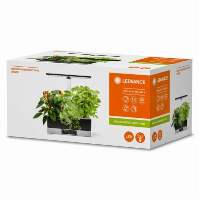 Imagen de LEDVANCE luz LED para plantas negra regulable con 1670lm, de crecimiento 6 compartimentos el jardín interior, hierbas función temporizador e indicador nivel agua