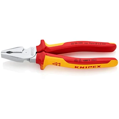 Imagen de Knipex Alicate universal de fuerza cromado, aislados con fundas multicomponentes, según norma VDE 200 mm 02 06