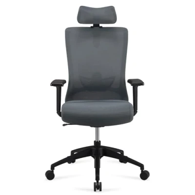Imagen de Amazon Basics Silla de escritorio ergonómica ejecutivo con respaldo alto, reposacabezas y reposabrazos ajustables sujeción lumbar, 64x61x113cm, gris (Antes éramos Movian)