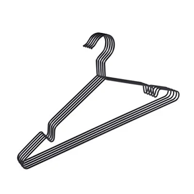 Imagen de pamo KIM Perchero con diseño loft industrial, doble, armario para vestidor de pared, dormitorio, tubos resistentes negros montaje en pared (simple)