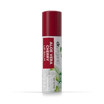 Imagen de Dr. Organic Bálsamo de Labios, Aloe Vera y Cereza, 5.7 ml