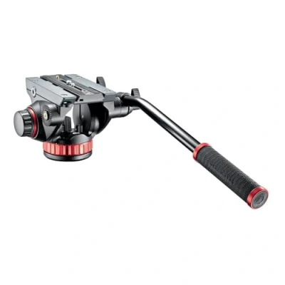 Imagen de Manfrotto MVH502AH Cabezal de Video con Base Plana y Palanca Fija, Cabeza para Cámaras Compactas DSLR Filmación, Creación Contenidos, Vlogging, Transmisión en Vivo