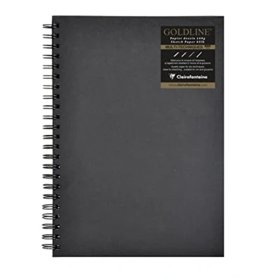 Imagen de Clairefontaine Goldine 34265C Bloc de dibujo con doble espiral horizontal, DIN A4, 29,7 x 21 cm, 140 g, color negro