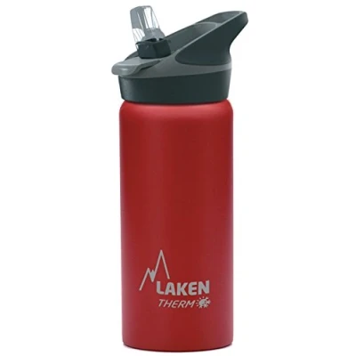 Imagen de Botella de Agua Térmica al Vacío Acero Inoxidable Doble Pared Laken (0,50L Rojo) Tecnología 24 Horas Frío Ideal para Trabajo o Deporte Cierre Hermético y Uso Vertical
