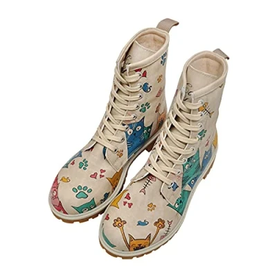 Imagen de DOGO Botas de Cordones Cat Lovers Beige/Multicolor EU 39