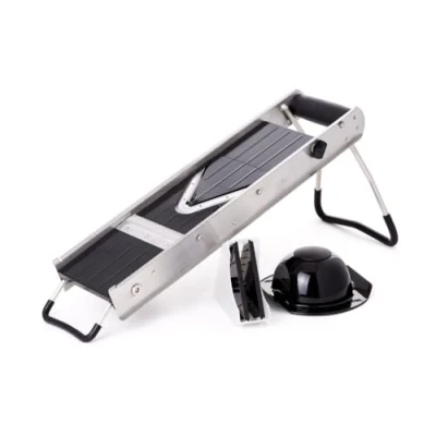Imagen de HENDI Cortador de verduras, mandolina cocina multifuncional, rebanadora manual, en forma V, ajustable, 530x165x(h)203 mm, acero inoxidable, polipropileno y ABS