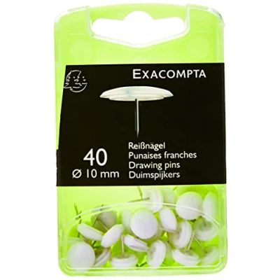 Imagen de Exacompta 14020E Cajita de 40 chinchetas, Blanco