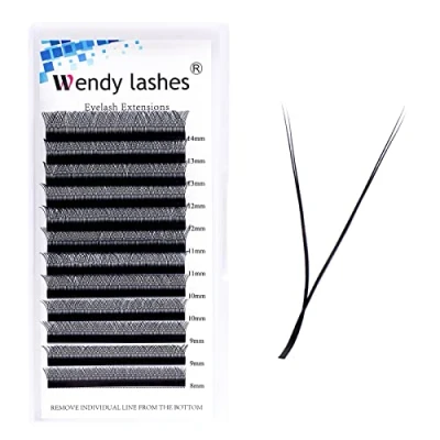 Imagen de YY Lashes, Pestañas Rusas 2D Prefabricadas 0,07 mm en forma de Y D Curl 8 14mm Mix Extensiones Individuales Volumen Natural
