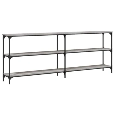 Imagen de vidaXL Mesa Consola, Mesita con Patas Ajustables, Auxiliar de Sofá, para Salón Pasillo Entrada, Madera Ingeniería Gris Sonoma