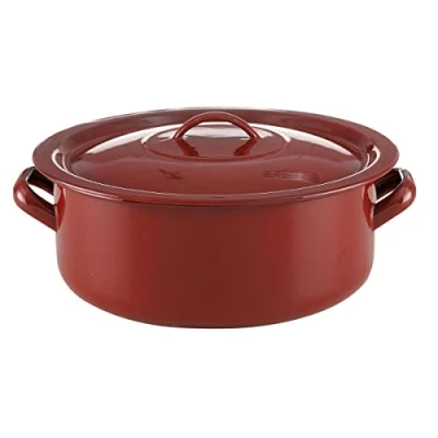 Imagen de Quid Clasico Esmalte Olla Abombada Esmaltada 24cm 9l Marrón