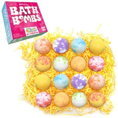 Imagen de 16 x Set de Regalo Bombas Baño para Mujer Zimpli Gifts, Lujosas Efervescentes Hechas a Mano Ella, Kit Belleza Relajante