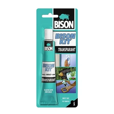 Imagen de Bison Kit® Tubo Transparente 50 ML, Súper Fuerte Cristal Adhesivo de Contacto Universal