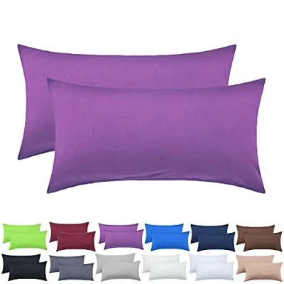 Imagen de NatureMark Fundas de Almohada Jersey, Paquete 2 Unidades, para Almohadas Dormir Lado y Cuello, Muchos tamaños Colores (40 x 60 cm, Apta Morado)
