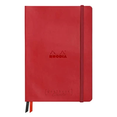 Imagen de Clairefontaine ES RHODIA 194450C Bullet Journal Goalbook Creation Poppy Cuaderno rígido A5 15,5 x 21 2 cm Dotted Dot 160 páginas Maya Smooth Black Paper 120 g/m Cubierta de piel sintética