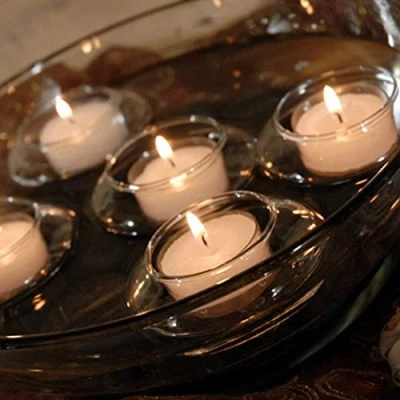 Imagen de New Sky Juego de 12 candelabros flotantes para decoración boda, romántica y creativa, velas té, transparente