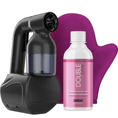 Imagen de MineTan Bronze Babe Kit personal de bronceado en aerosol negro Máquina portátil casa con solución