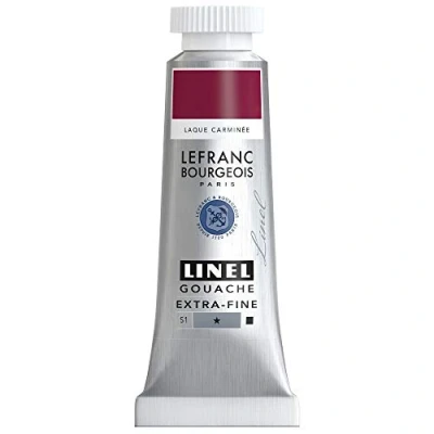 Imagen de Lefranc Bourgeois Linel Gouache Extra Fine Color, Carmín, 14ml Tube Gouachefarbe