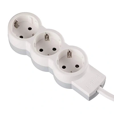 Imagen de Legrand, Regleta enchufes 3 tomas, Base Múltiple color Blanco, cable 5m