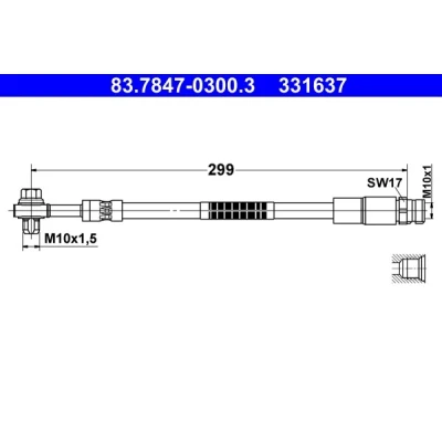 Imagen de ATE 83.7847 0300.3 Latiguillos de Freno 299 M10x1