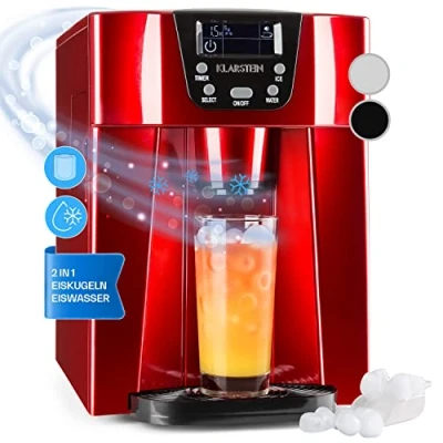 Imagen de Klarstein Maquina de Hielo para Casa 2L, Ice Maker Encimera 12 kg, Hacer Cubitos Grandes con Panel Táctil y Sistema Auto Limpieza, Función Extra Rápida
