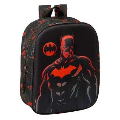 Imagen de Safta BATMAN 3D Mochila de Guardería 3D, Adaptable a Carro, Fácil Limpieza, Ideal para Niños Diferentes Edades, Cómoda y Versátil, Calidad Resistencia, 22x10x27 cm, Color Negro